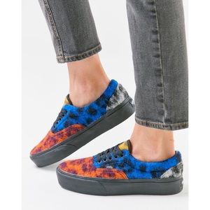 Vans Era Platform Fuzzy Leopard Sneaker Slip On